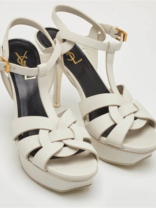 Saint Laurent Shoes - Saint Laurent Ivory Tribute Heels